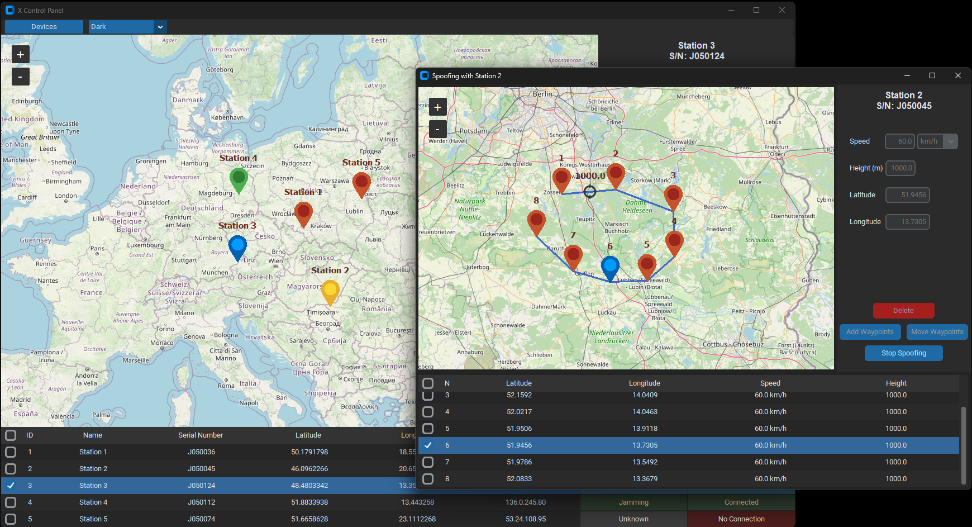 Main Control Software Dashboard