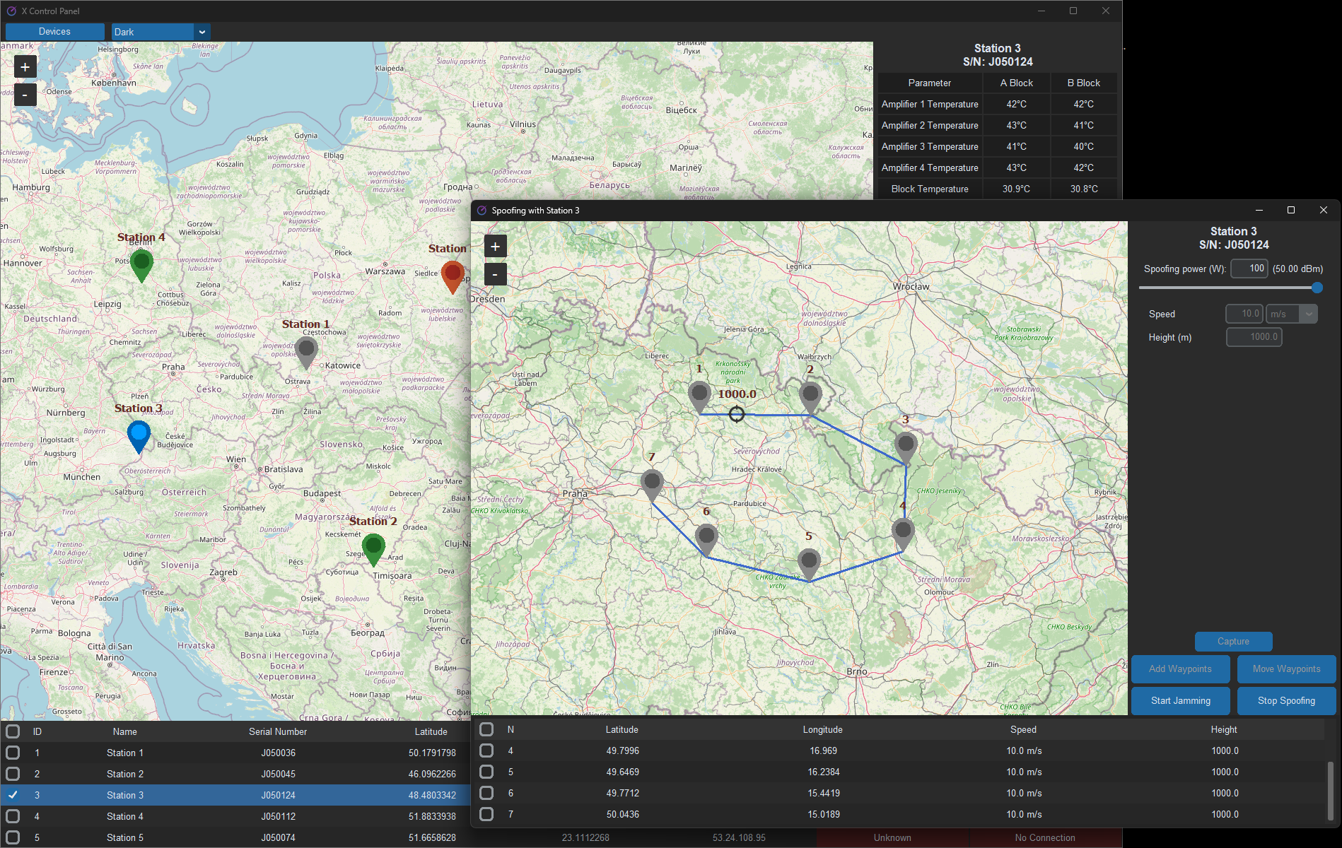 Main Control Software Dashboard